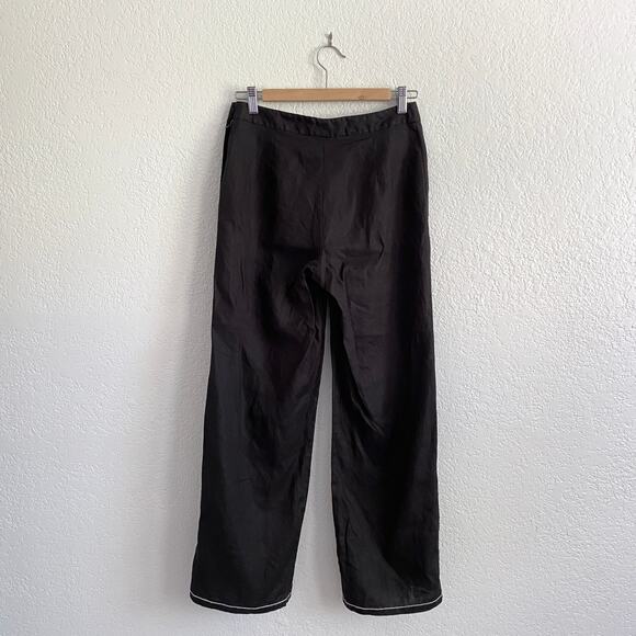Max Studio 100% Linen Mid Rise Straight‎ Leg Pant Black Size 6 - Picture 5 of 9